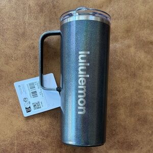 NWT Lululemon Insulated Coffee Mug 20 oz Iridescent Rainbow Black Silver